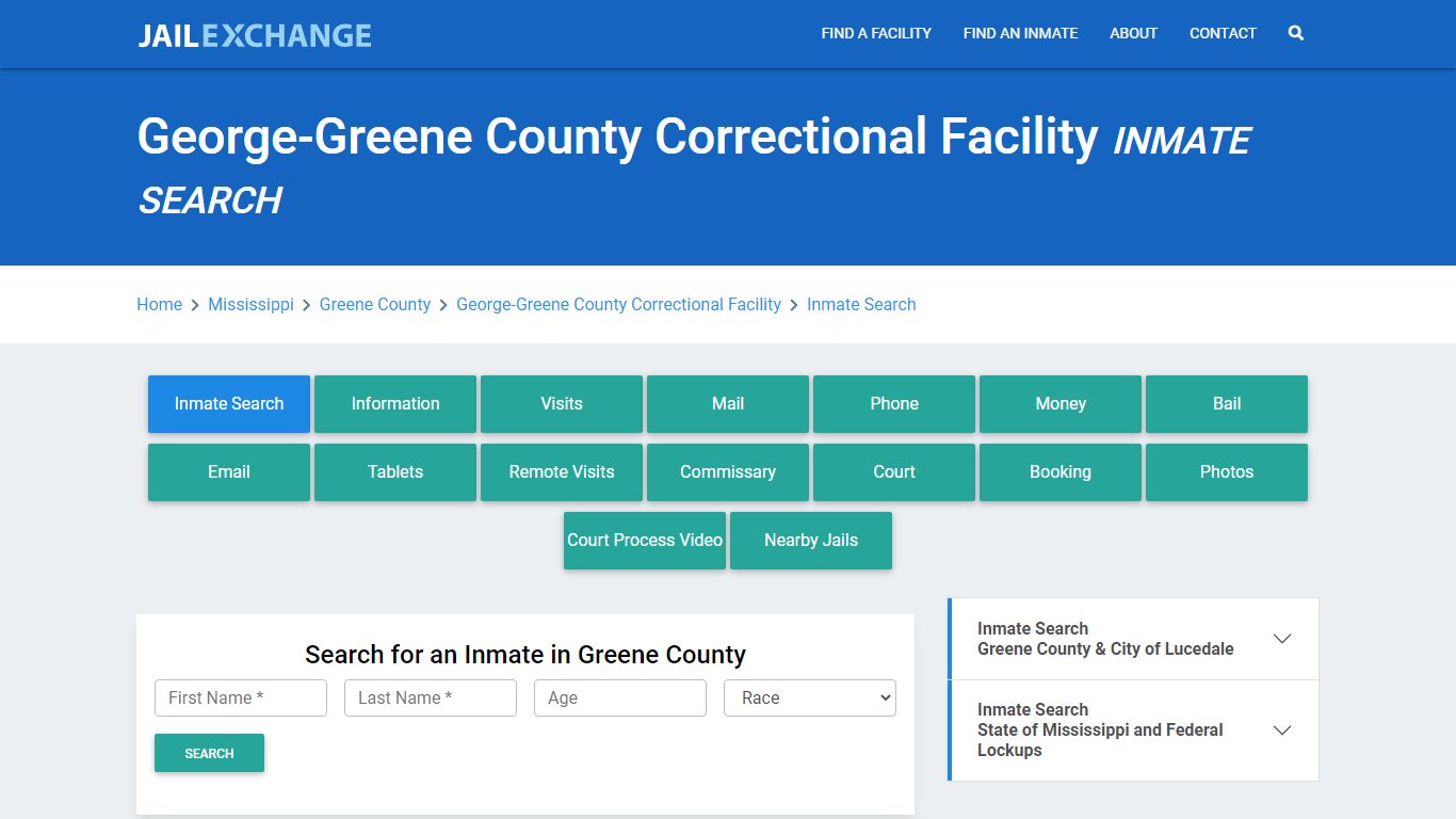 George-Greene County Correctional Facility Inmate Search - Jail Exchange