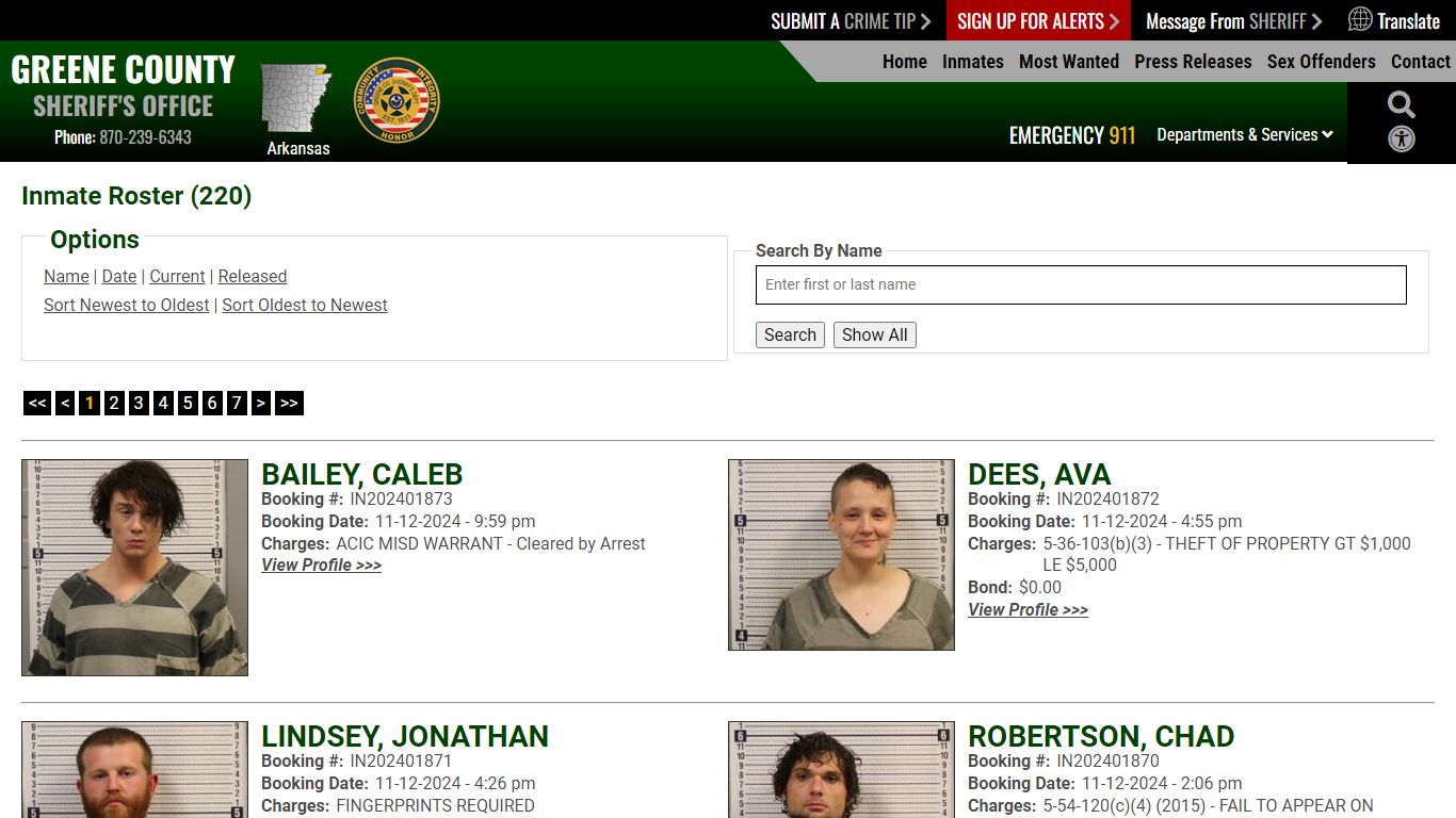 Inmate Roster - Current Inmates Booking Date Descending - Greene County ...