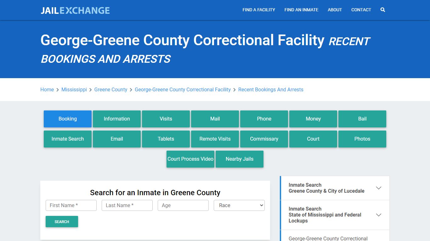 George-Greene County Correctional Facility MS Recent Arrests and Bookings